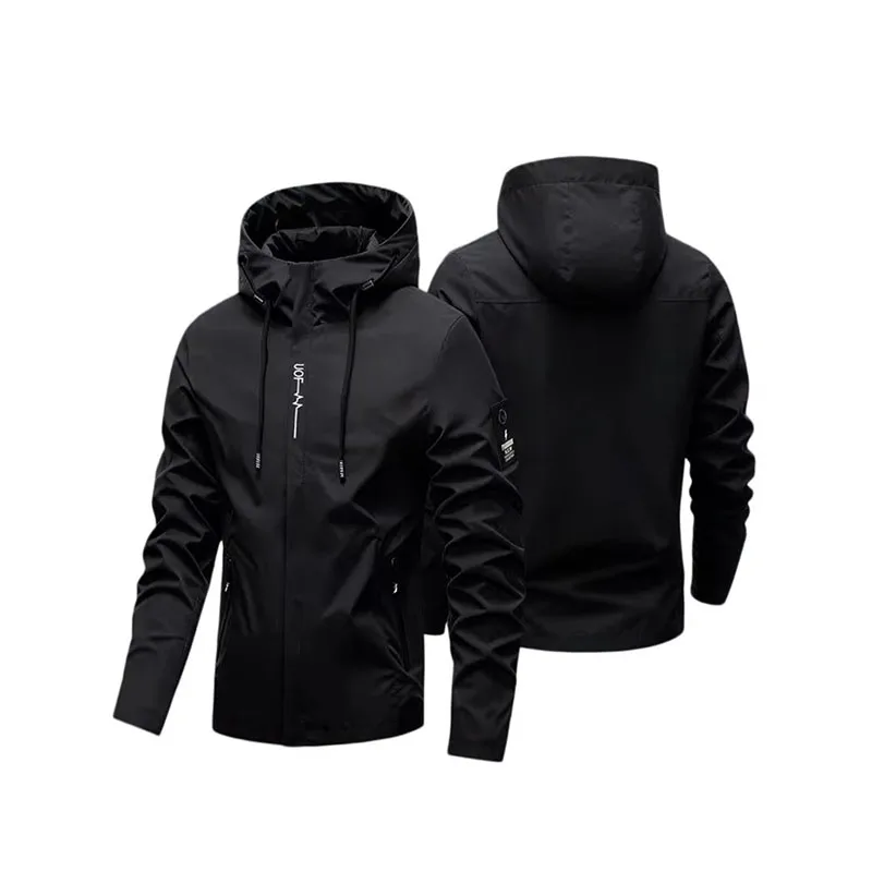 Spring Autumn Men's Windproof Sunscreen rainproof Zipper Coat Casual High Quality Hooded Field Camping Climbing Thin men Jacket