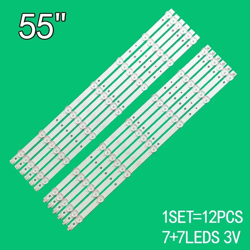 100% new 12-piece LED backlight strip for Philips 55-inch 4708-K500WD-A3213K01 4708-K500WD-A3213K11 50PFF5050/T3 LE50D69 LE50D89