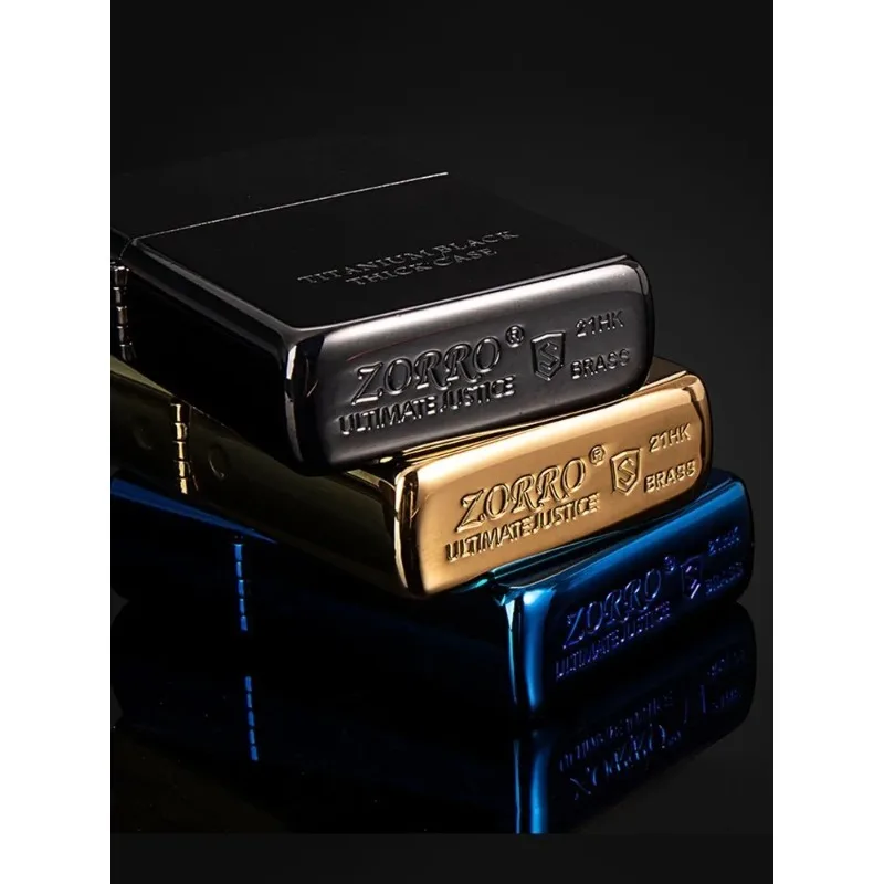 2027 ZORRO Limited Edition Brass Armor Fuel Lighter, High-end Grinding Wheel Lighter, Cigarette Accessories, Men's Gift