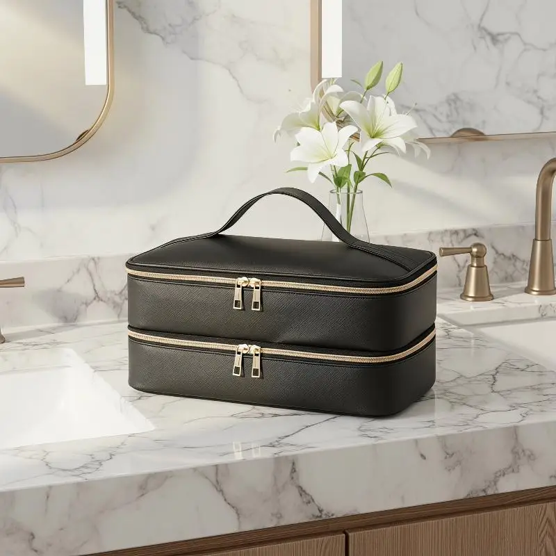 Travel Carrying Case For Hair Dryer Double Layer Cosmetics Bag Portable Hair Dryer Storage Organizer Bag With Zipper