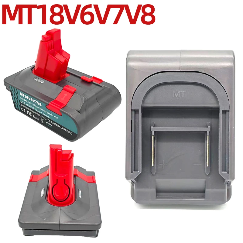 Compatible with For Makita 18V Batteries with For Dyson V6 V7 V8 Animal Absolute Vacuums MT18V6V7V8 Power Tool Battery Adapter