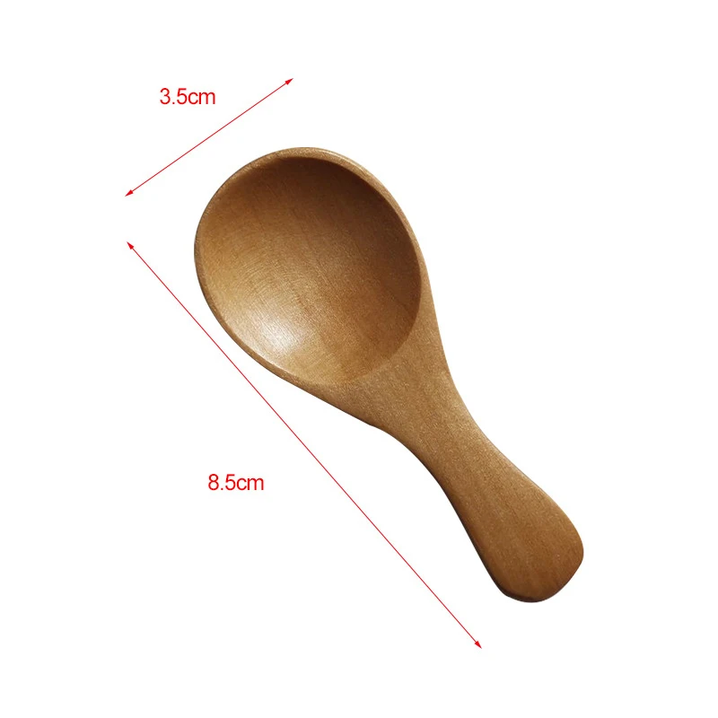 10PCS/Set Small Mini Wooden Spoon Honey Condiment Salt Sugar Teaspoon Seasoning