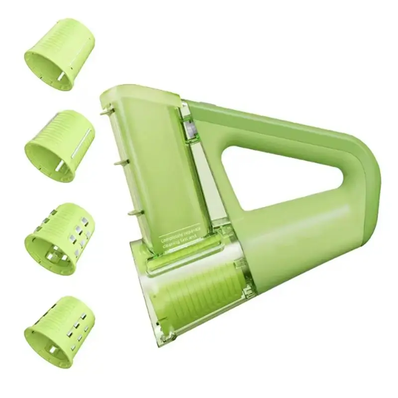 VEHO-40W Electric Rotary Slicer Shredder Electric Cheese Grater Portable Salad Maker With 4 Different Shapes Of Blades Green