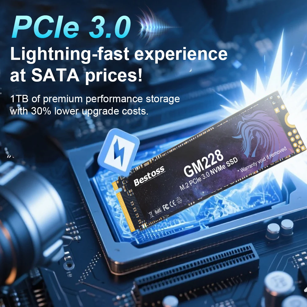 Bestoss Internes M2 Nvme Solid State Drive 128 GB 256 GB 512 GB Festplatte SSD-Laufwerk für Desktop/Laptop