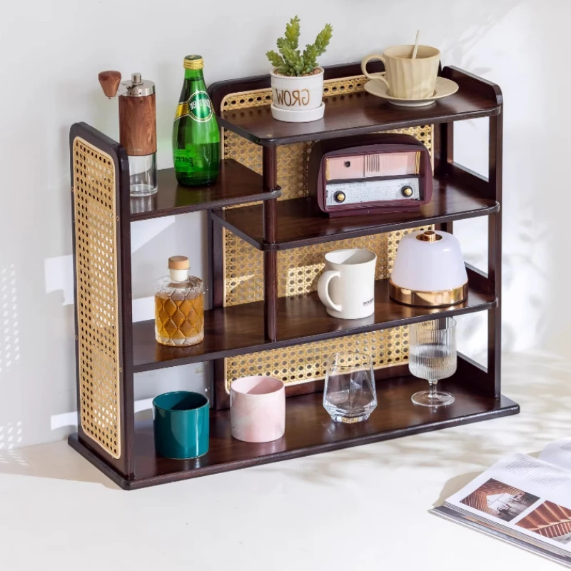 

Подставка для чашек из ротанга, многоуровневый органайзер для хранения с водостойкой конструкцией для офисного стола и домашней кухни, креативный плетеный декор для дома