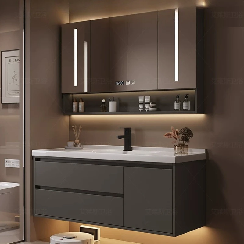 Corner Storage Bathroom Cabinet Partitions Organizer Toilet Luxury Bathroom Cabinet Modern Mirror Vestidores Trendy Furniture