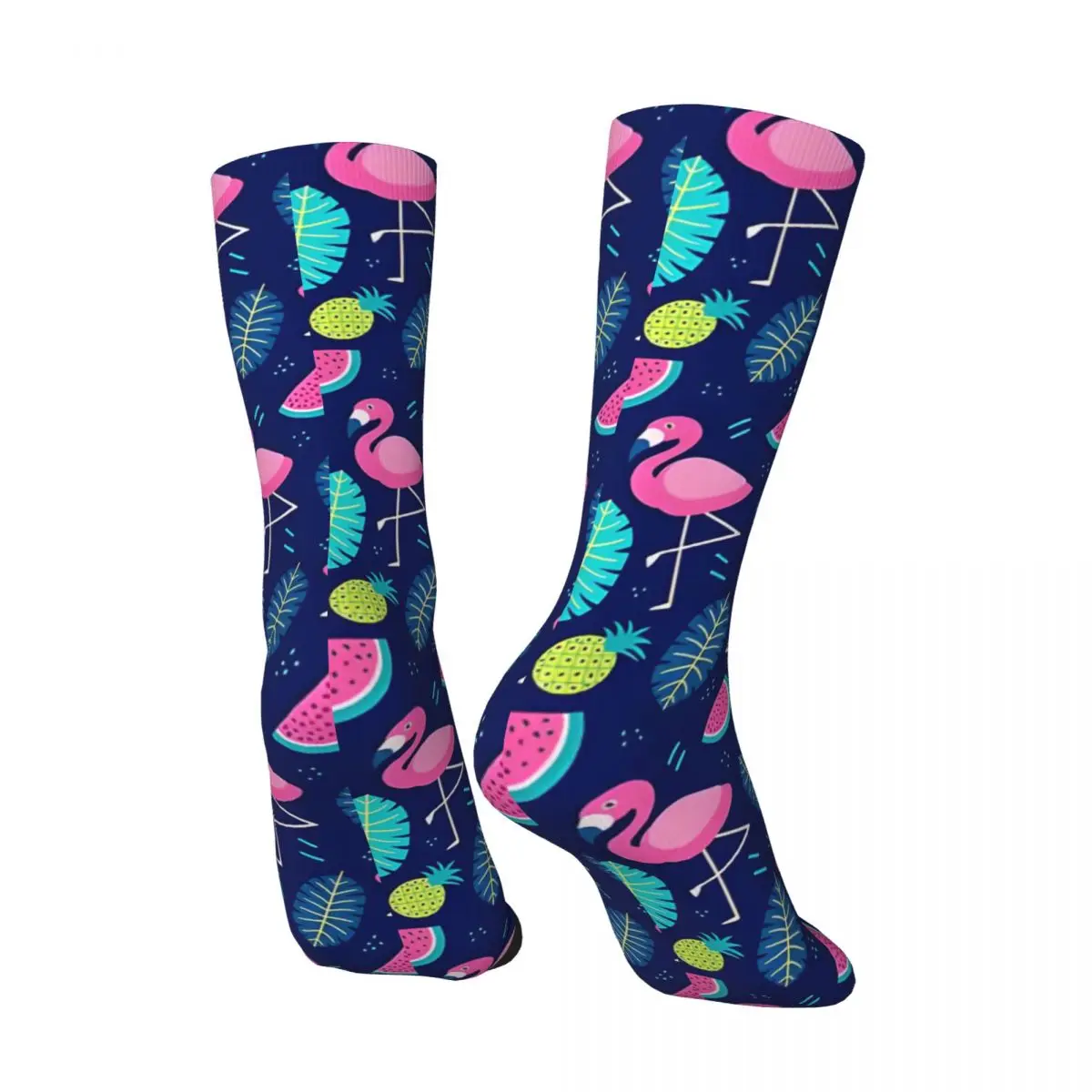 Crazy compression Flaminggo Watermelon Pattern Sock for Men Harajuku Seamless Pattern Crew Sock Casual