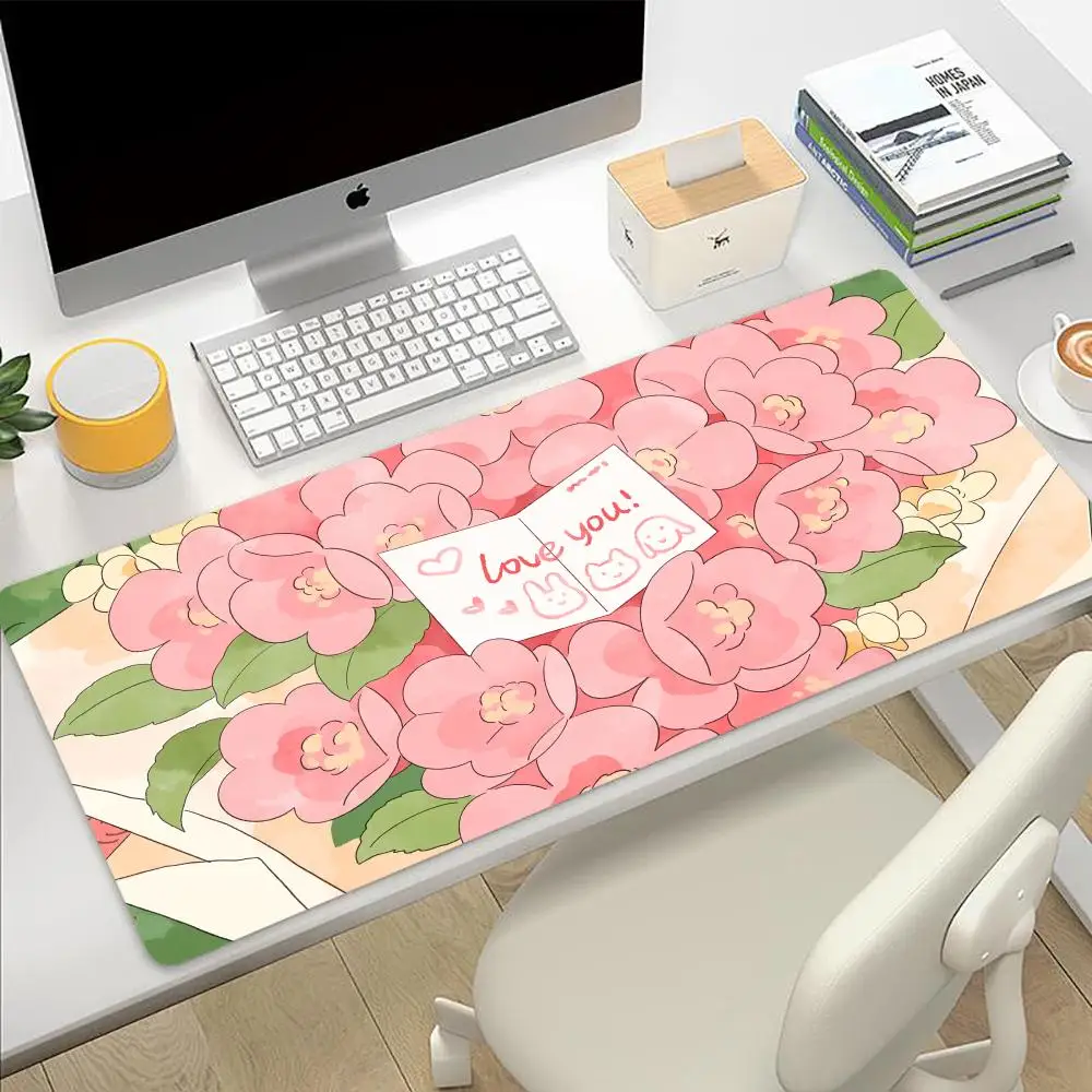 

Cute Rabbit Large Size Desk Non-slip Pad PU Leather Waterproof and Antifouling Desktop Keyboard Pad Wrist Rest Gaming Mouse Pad