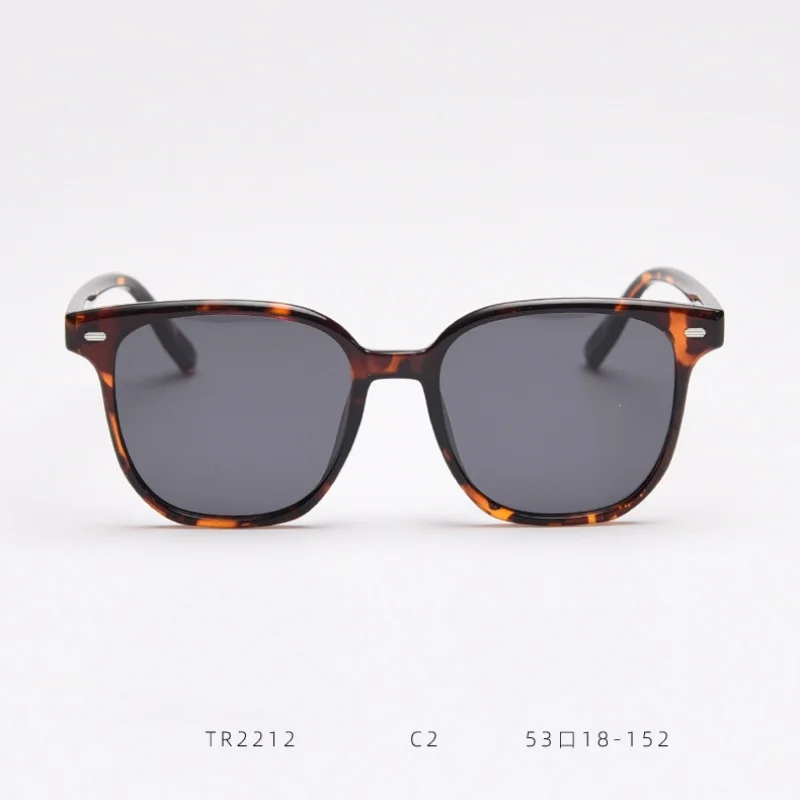 

TR2212 New Tea Polarized Sunglasses Instagram Street Photo Men's and Women's Plain Large Frame Sunglasses Beach Sunglasses