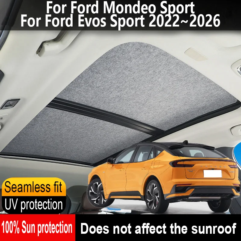 

Car Sunroof Insulation Roof Visor For Ford Mondeo Sport 2022~2026 2025 24 Anti-UV Electrostatic Adsorption Sky Curtain Sunshade