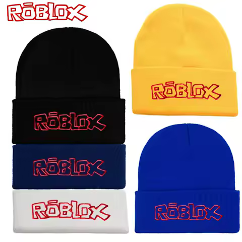 Game Roblox Creative Peripheral Cartoon Print Knitted Hat Unisex Headwear Student Cap Anime Cute Birthday Gift Daily Necessities