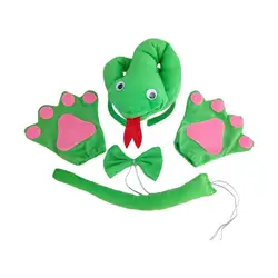 Green Snake Costume Set Cosplay Bow Tie Gloves for Stage Performance Masquerade Carnival Animal Themed Parties Party Decoration