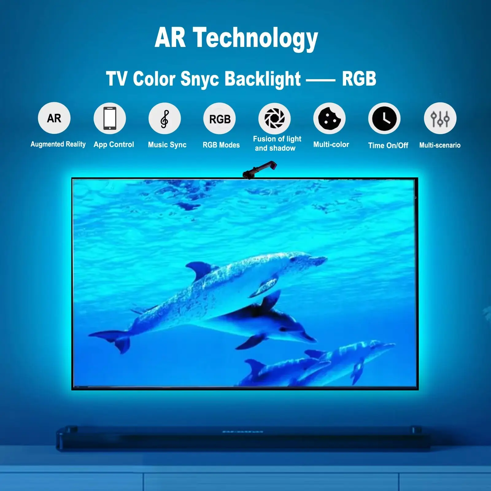 Imagem -04 - Inteligente tv Strip Light Imersivo tv Backlight Seleção de Cores Rgb Synchronous Environment Led Strip Light