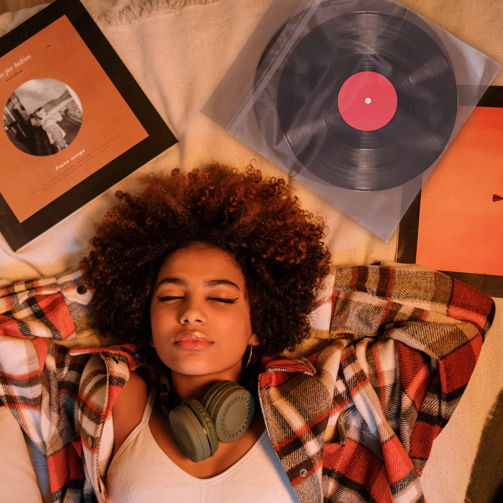 

50Pcs Vinyl Record Protection Sleeves Clear Record Bags Dustproof Storage for Cd Vinyl Albums Collection Clear Cd Covers