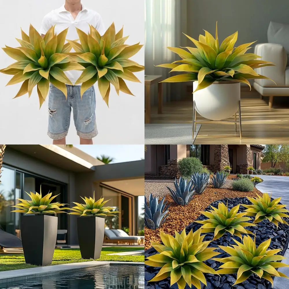 

Наружные устойчивые к ультрафиолетовому излучению искусственные агивы и хостматические растения, 2 шт., 28 высот, желтый