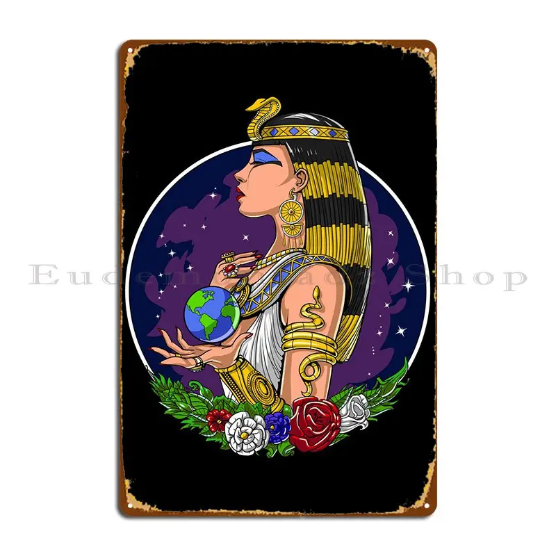 Egyptian Queen Cleopatra Metal Plaque Poster Wall Decor Wall Decor Designing Bar Wall Cave Tin Sign Poster