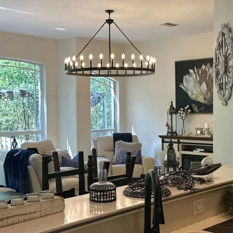 

Ретро-светильник в индустриальном стиле, черный, круглый, подвесной, для кафе, ресторанов, лофт-квартир, коммерческого использования, декоративное освещение