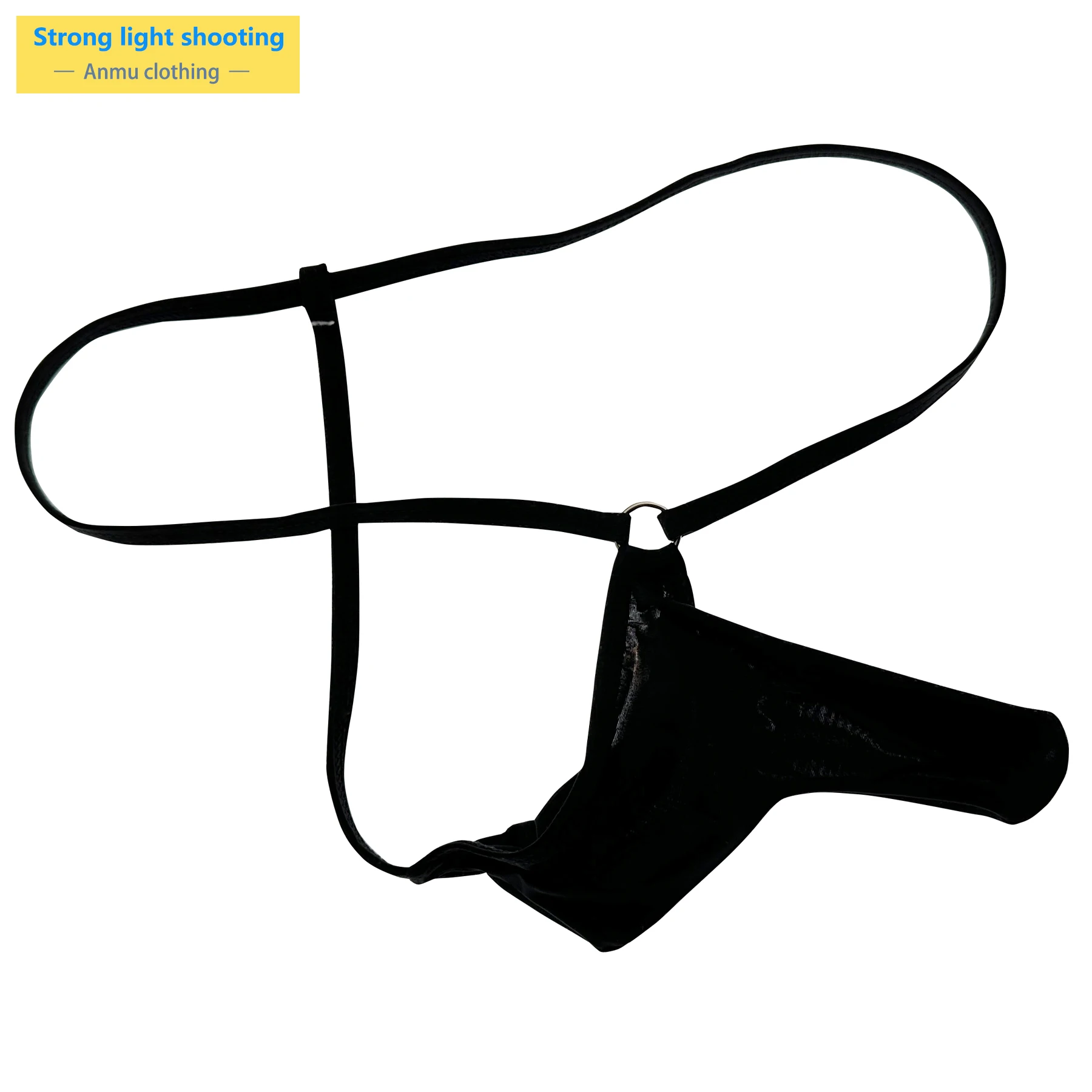 

New Cock condom men's sexy g-strings low waist cool silk men's thongs pure color gay men underwear