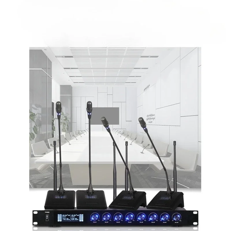 Wireless microphone, one-to-eight professional conference head wearing gooseneck U-segment collar clip ears handheld