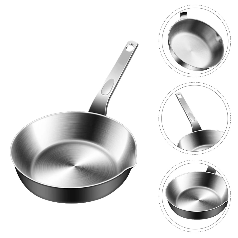

Frying Mini Egg Skillet Flat Bottomed Even Heat Portable Camp Pour Spout Easy Clean Travel Outdoor Kitchen Use for Eggs