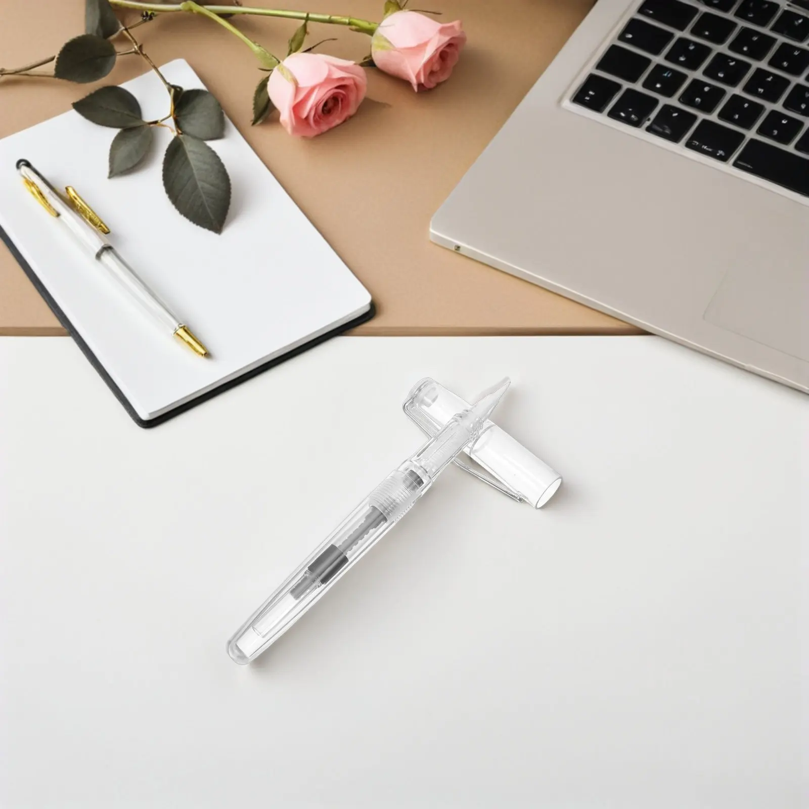 2Pcs Calligraphy Brush Pens Soft Nylon Tip Flexible Water Brush Ink Refillable Traditional Chinese Japanese Writing Painting