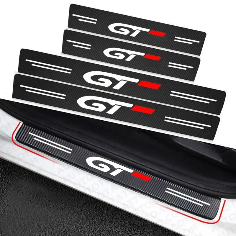 Car Door Sill Stickers Accessories For Peugeot GT GTline 3008 308 T9 208 508 2008 Rifter 5008 207 206 408 108 4008 Accessories