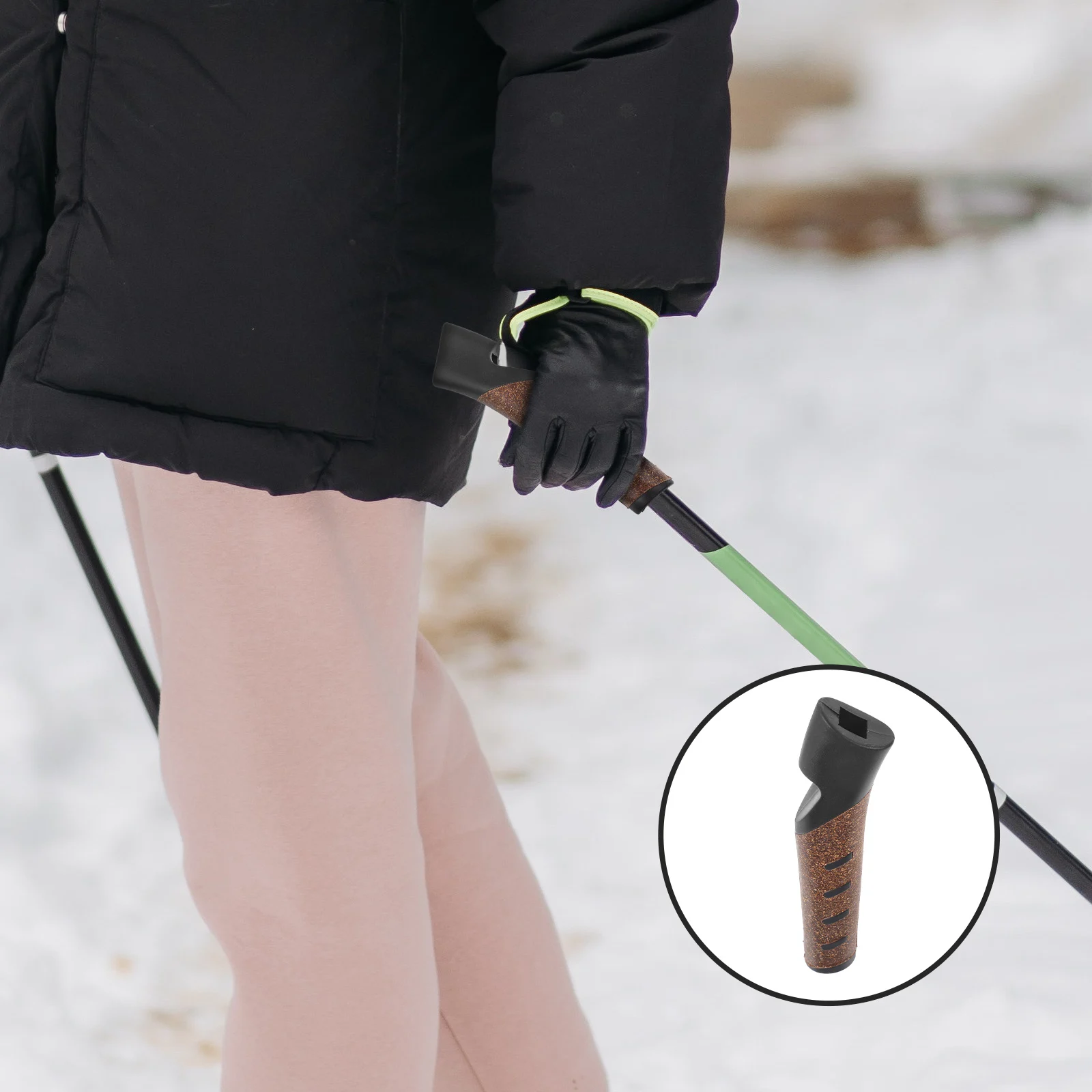 

Trekking Pole Handle Replacement Ergonomic Softwood Design for Hiking Skiing 18mm Universal Adapter Outdoor Gear
