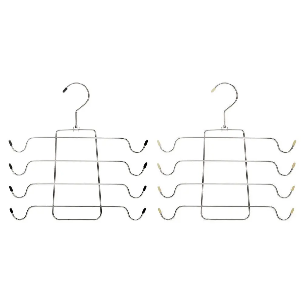 2Pcs Multi-Layer Sling Rack for Underwear Scarf Tie Belt Storage Space Saving Wardrobe Closet Organizer Sturdy Chrome Plated view 3