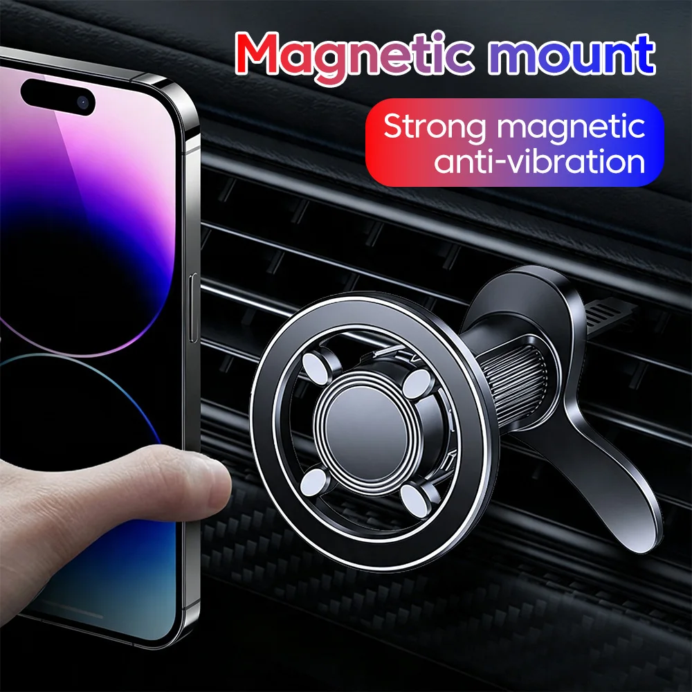 For Magsafe Magnetic Car Phone Holder Stand Car Mount Support GPS Mobile Bracket in Car for IPhone 16 17 Samsung Xiaomi