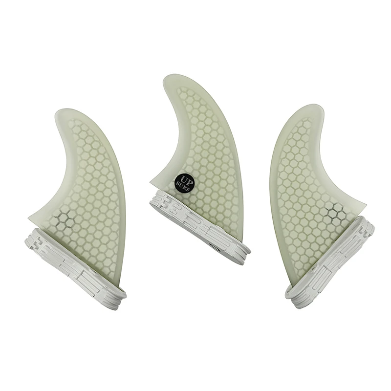 Surf Fins UPSURF FCS 2 Quilhas 3pcs per set High Quality G5 White Color Honeycomb Fiberglass Tail Surfboard Thrusters