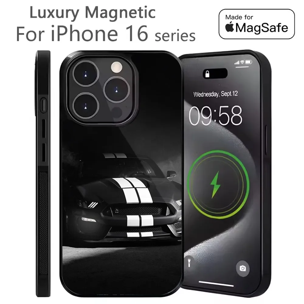 Car S-ShelbyS-S M-MustangS-S GT Phone Case For iPhone 16,15,14,13,12,11,Plus,Pro,Max Mini Magsafe Magnetic Wireless Charging