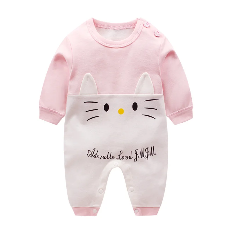 Baby Romper Soft Cotton Baby Boy Jumpsuit Cute Cartoon Printed Baby Girl Jumpsuit 0-18M Baby Romper Baby Clothing Baby Supplies