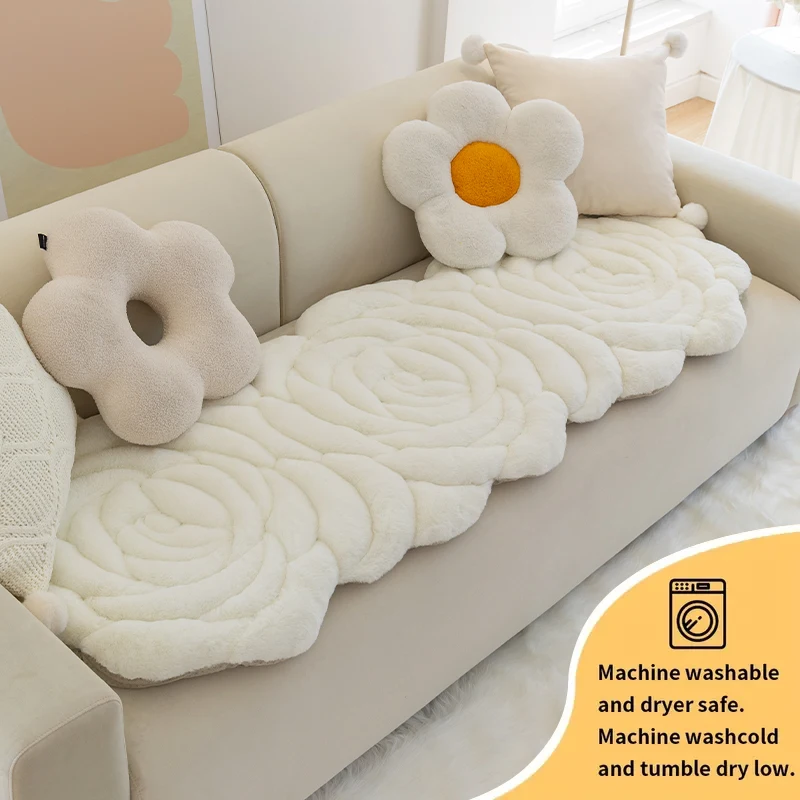 1PC-Alien Rose Sofa Mat, Four Seasons Universal Mat, High Quality Cushion, Non Slip Irregular