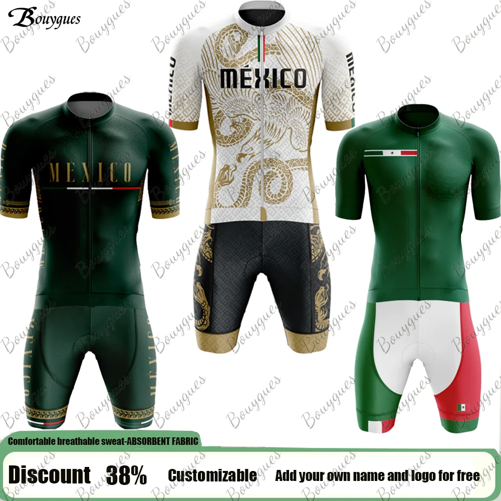 Novo México manga curta ciclismo jersey set para homens, bib shorts, roupas de bicicleta, MTB uniforme, roupas de bicicleta, 2023