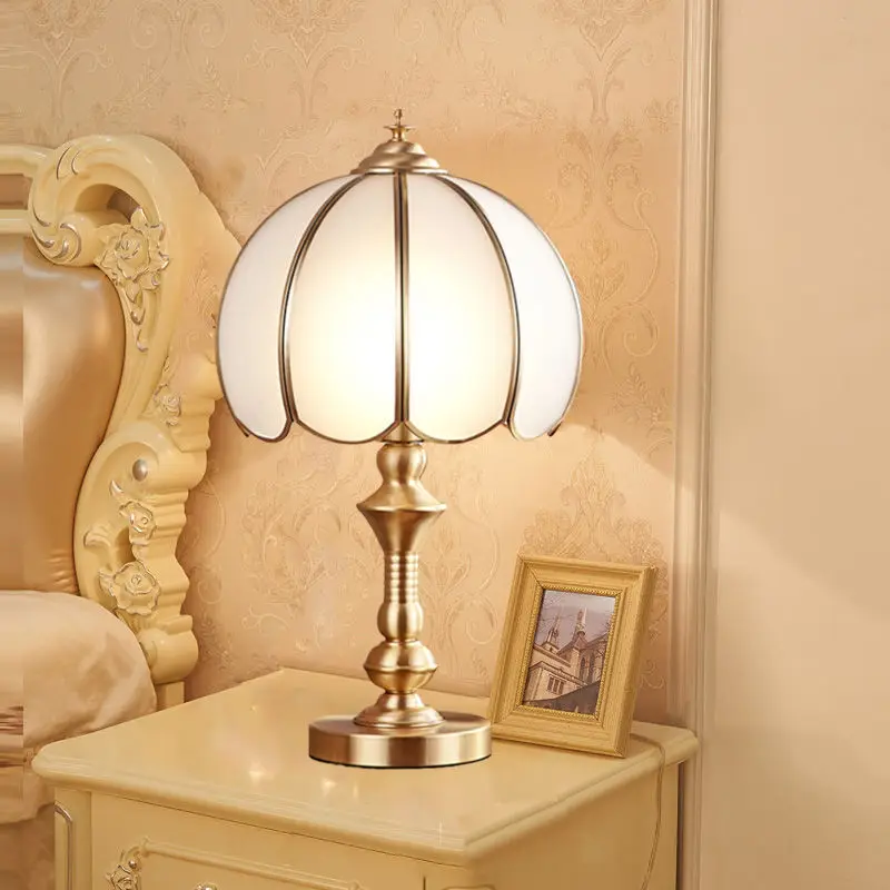 AFRA Brass Table Lights LED Modern European Creative Luxury Glass Copper Desk Lamp For Home Living Room Study Bedroom