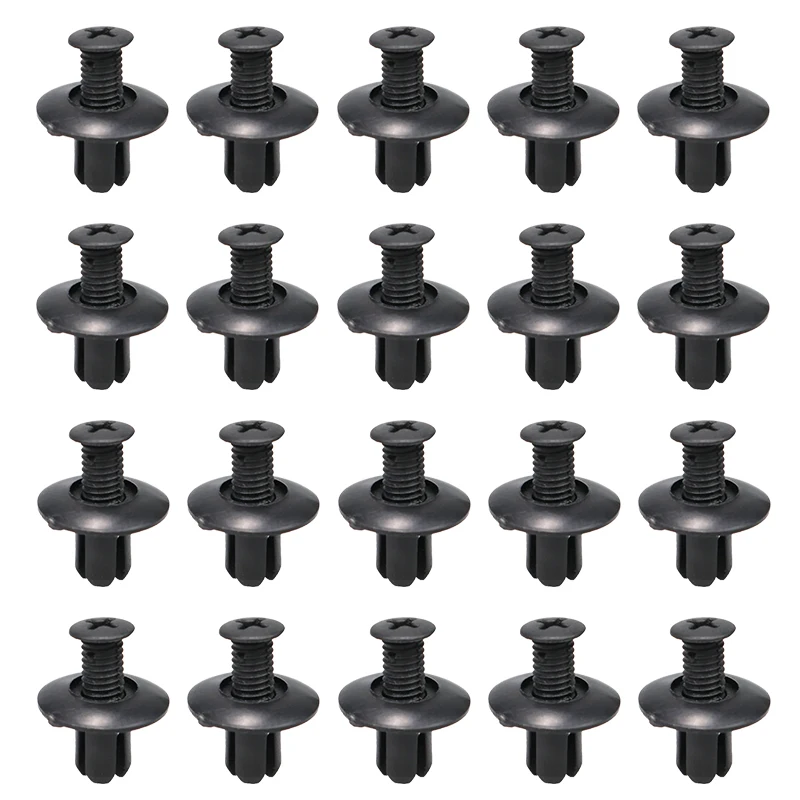 8mm Plastic Klinknagels Bevestigingsmiddelen Schroef Auto Bumper Spatbord Zwarte Klinknagel Auto Fastener Clips voor Toyota Focus Kia Nissan Yamaha