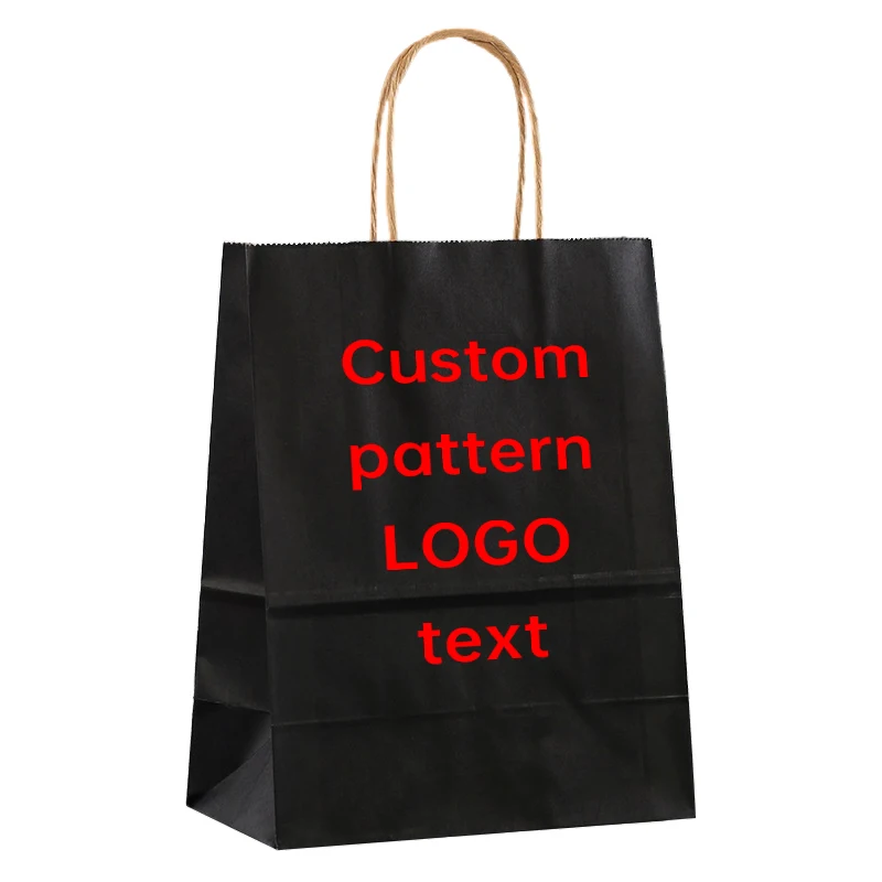 Personalized kraft paper bags small batch customized tote bags gift bags coffee tote paper bags takeout punching bags milk tea