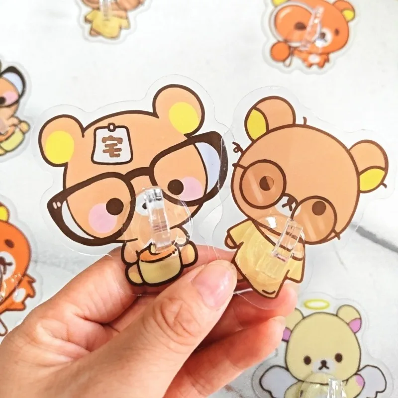 Cute multi-style Rilakkuma Acrylic Hook Cartoon Glasses Bear Free of Traceless Punching Bathroom Adhesive