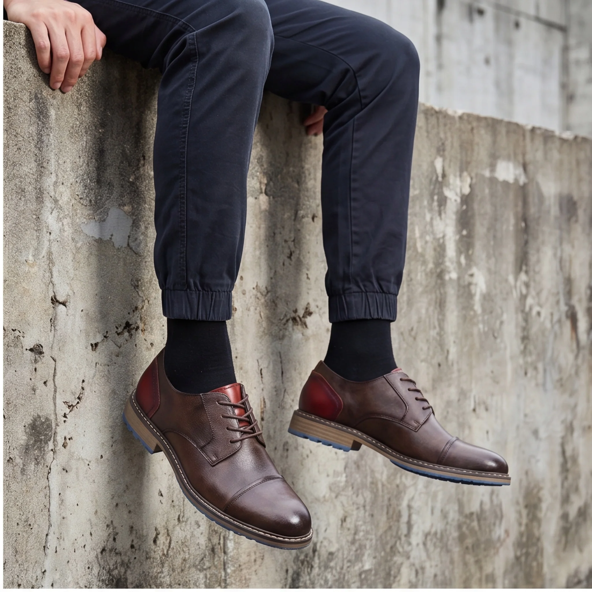Men's Casual Leather Shoes Cap - Leather Work Hat ulasan dan harga