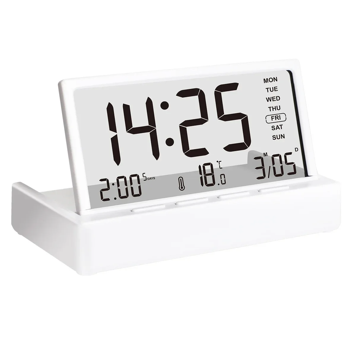 Folding alarm clock, household thermometer and hygrometer, perpetual calenda, Multifunctional intelligent electronics