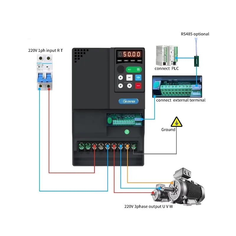 3 Phase 220V Ac Motor Speed Variator 7.5hp 10hp VFD Drives 5.5kw 7.5kw Frequency Inverter