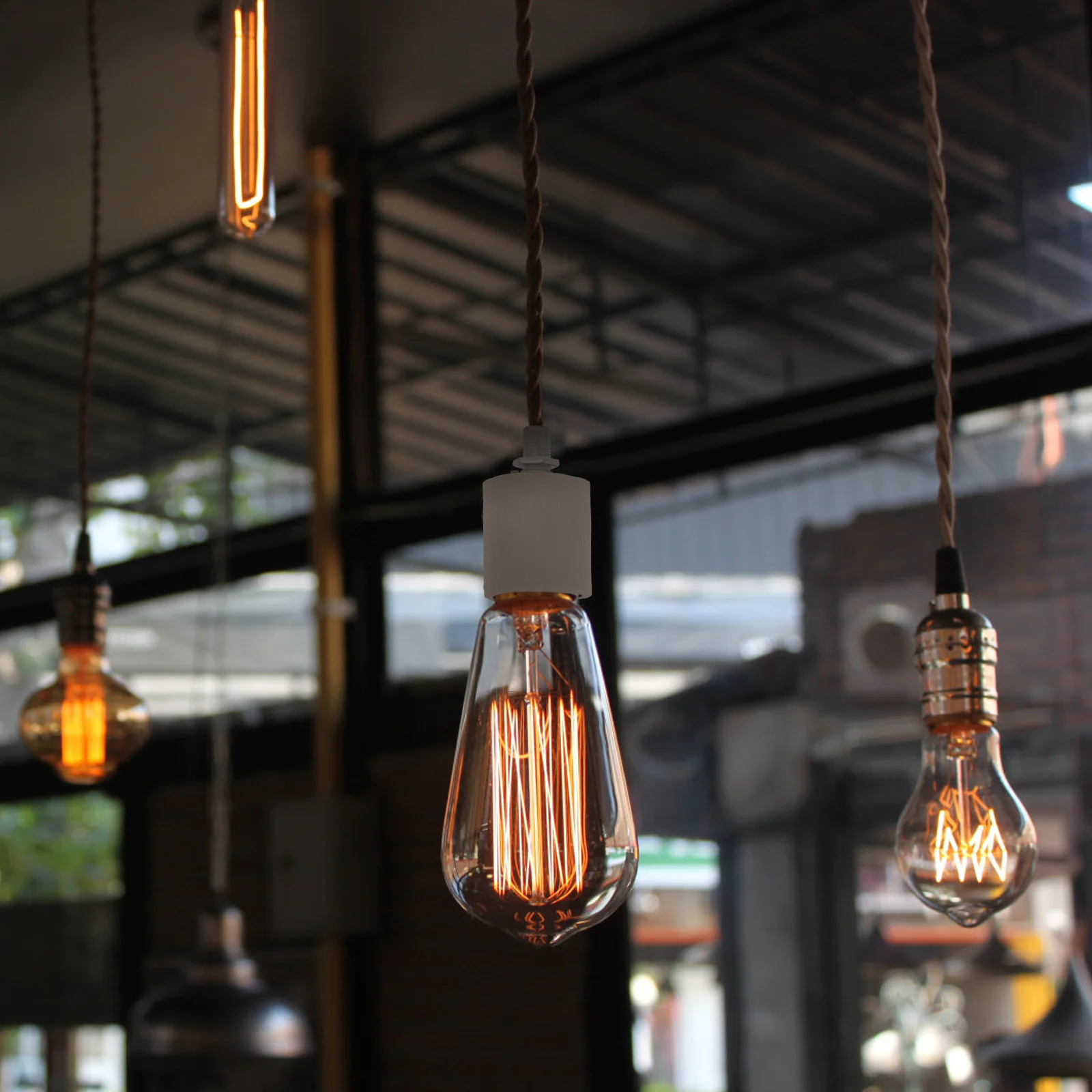 4 قطعة E27 موضوع مصباح حامل ارتفاع درجة الحرارة مقاومة المعادن مقبس الإضاءة قلادة حامل مصباح السقف قاعدة المسمار