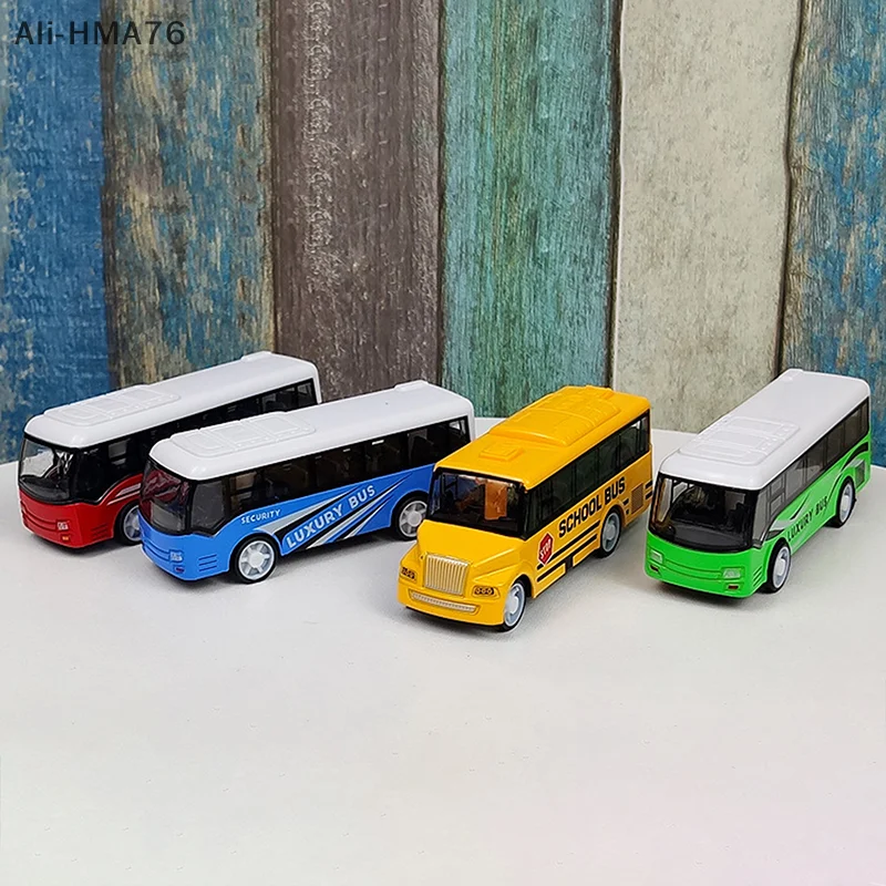 -Bus Shape Ornaments High Quality Kids Gift Hobbies Alloy Bus Model Extended Bus Toys Pull Back Vehicle Model