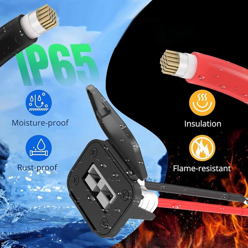 【STOCK】Anderson Connector,8AWG 50AMP Battery Quick Connect/Disconnect Connector, 1.64ft Battery Cable Connector,Winch Wiring