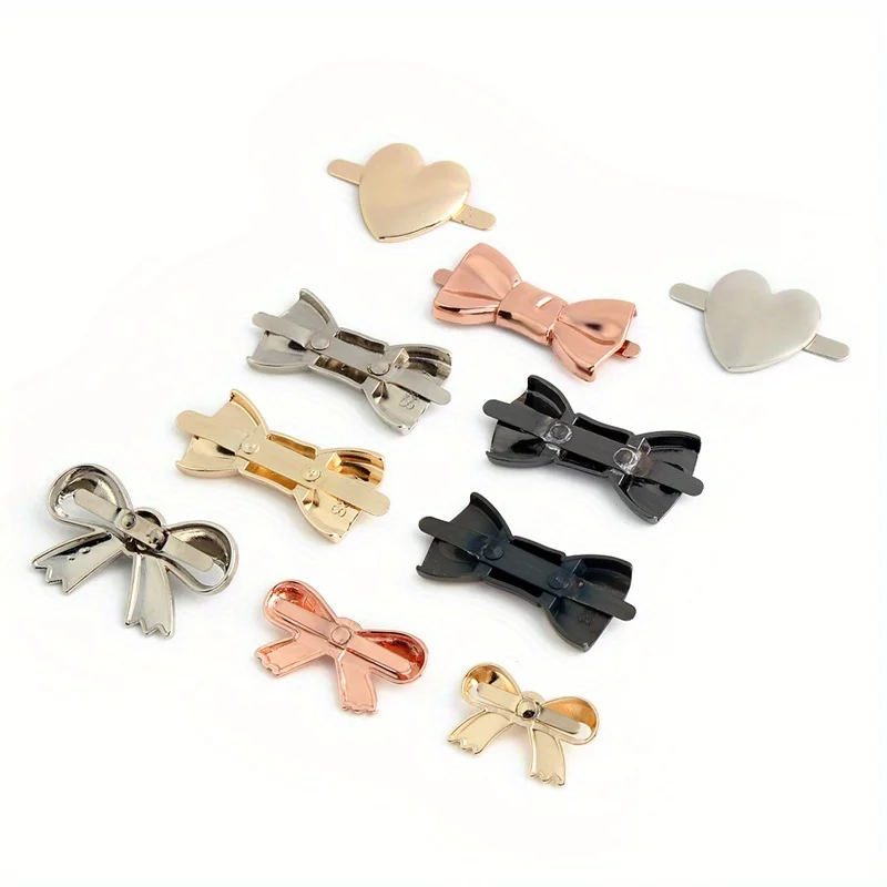 5 قطعة شكل القوس المعدني محبوك قبعة حقيبة يد التسمية القابلة للإزالة مع حقيبة طوقا DIY بها بنفسك التسمية الزخرفية حلقة الملابس تسمية زر