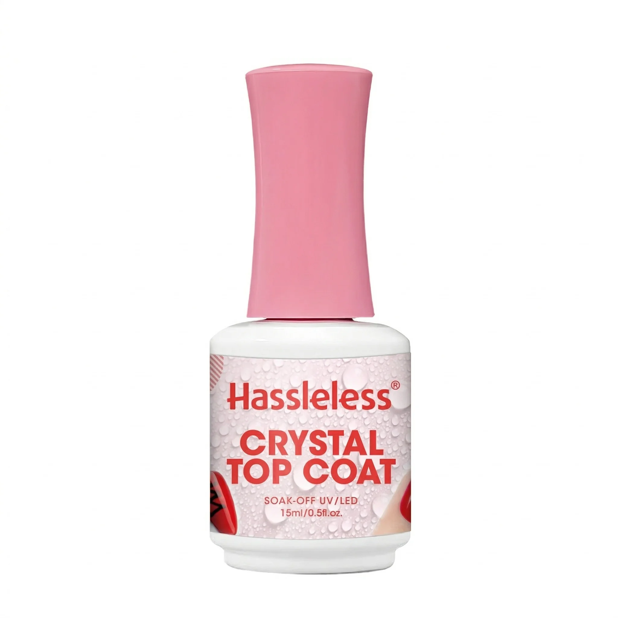 Hassleless 15ml Crystal Coating Top Coat — Stain-Resistant & Scratch-Resistant, Enhanced Durability, Protects Nail Surface, High