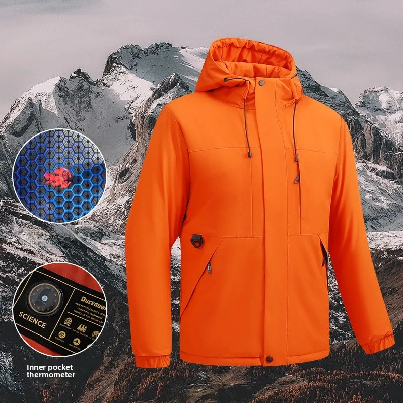 

Утепленная зимняя хлопковая куртка унисекс для путешествий и активного отдыха, теплая одежда Camel Brand, модная городская модель с капюшоном