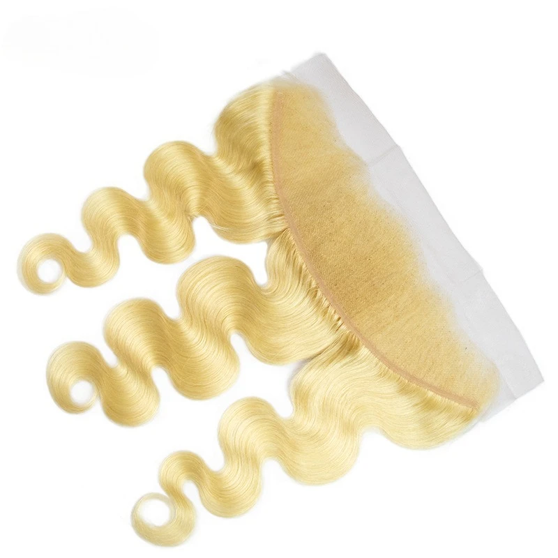 شعر بشري 613 أشقر مموج 13x4 دانتيل أمامي 10-22 بوصة 150% كثافة نهاية كاملة جزء مسبق شعر عذراء برازيلي تم قطعه مسبقًا