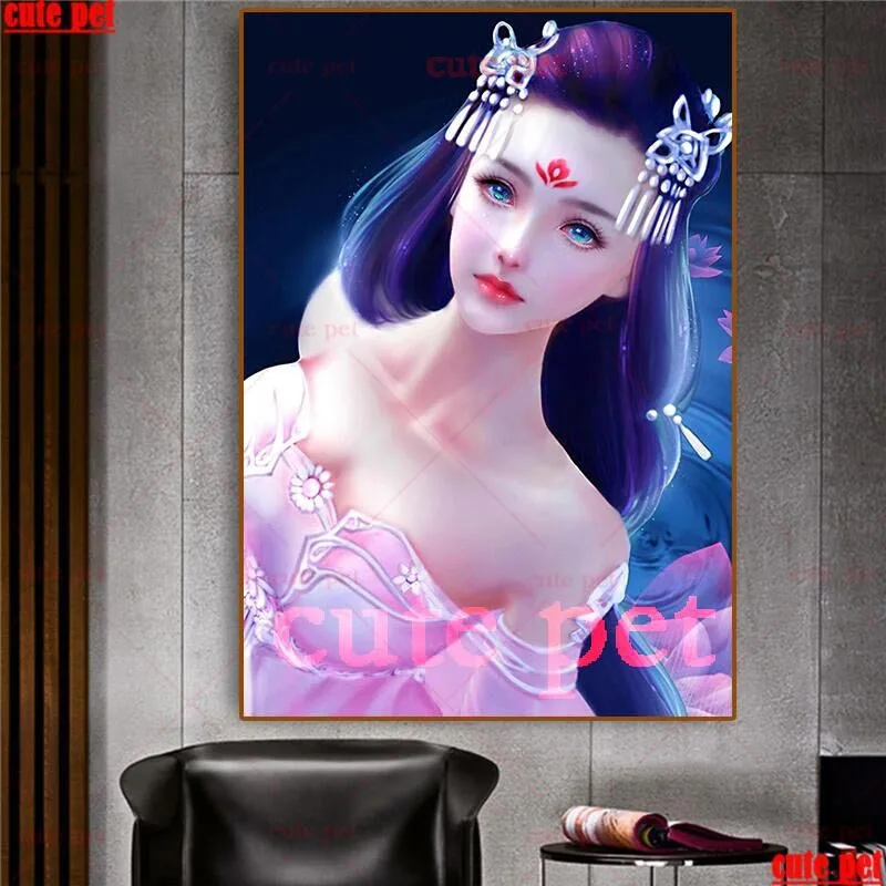 

DIY Diamond Painting fantasy Oriental Classical Woman handmade 5D Embroidery Full Square Drill Cross Stitch Mosaic Decor gift