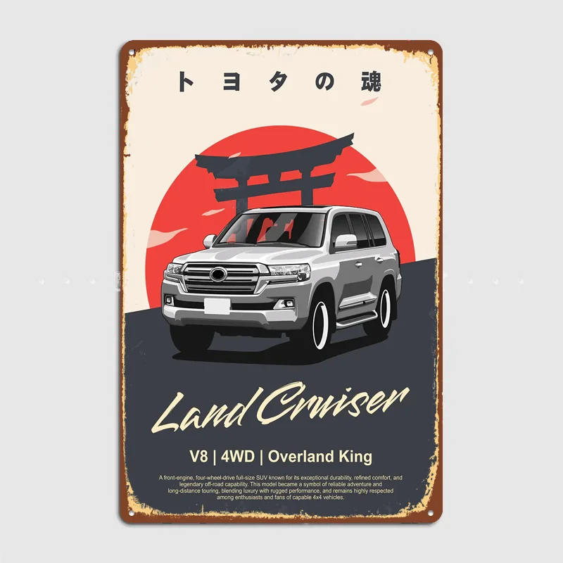 Land Cruiser J200 Facelift FJ40 GRJ76 Car Poster Metal Custom Bar Sign Indoor Car Club Room Decoration Posters Home Wall Decor